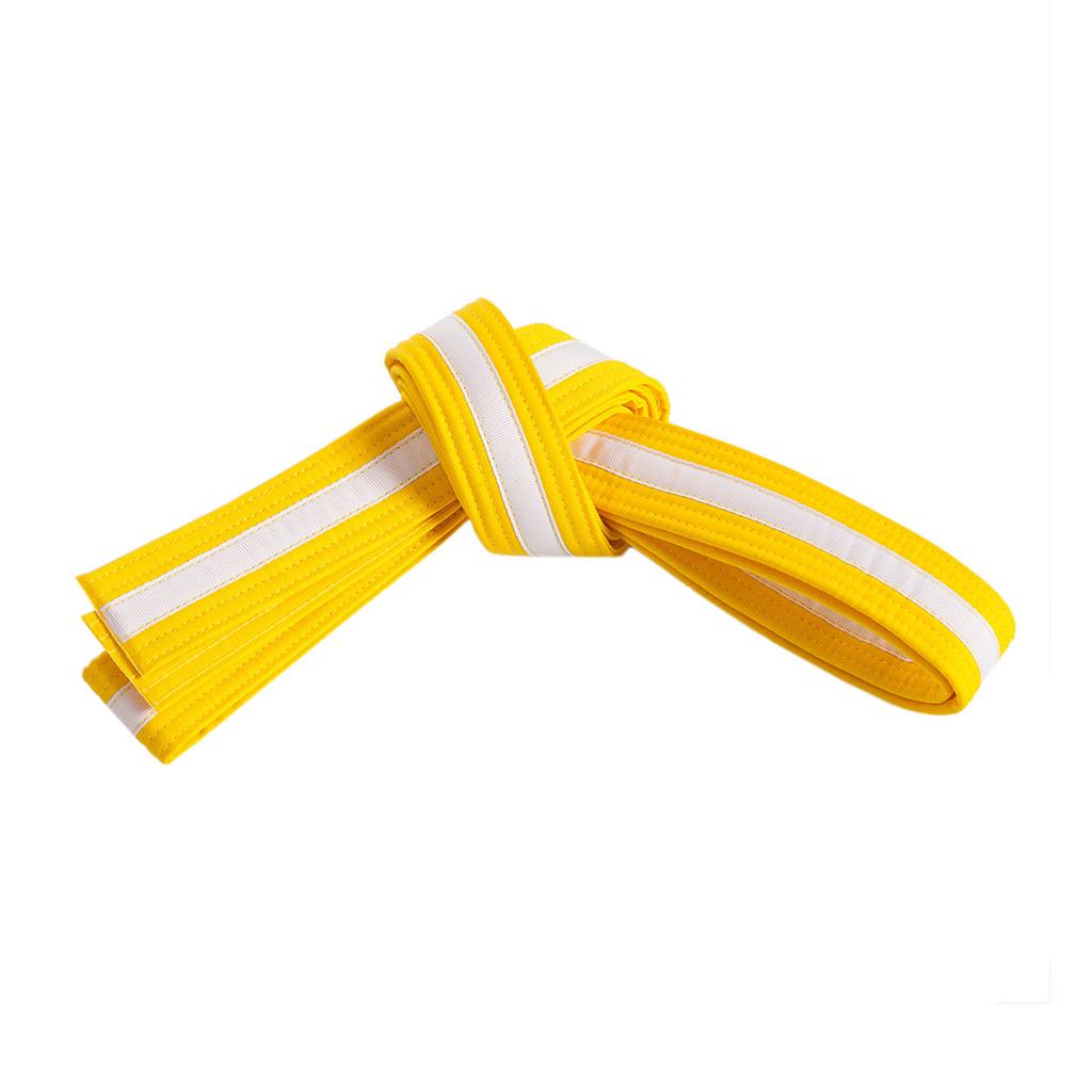 Double Wrap White Striped Martial Arts Karate Belt