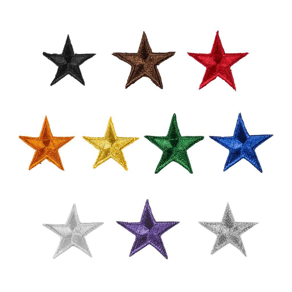 Iron-On Star Patches - 10 Pack Martial Arts Karate