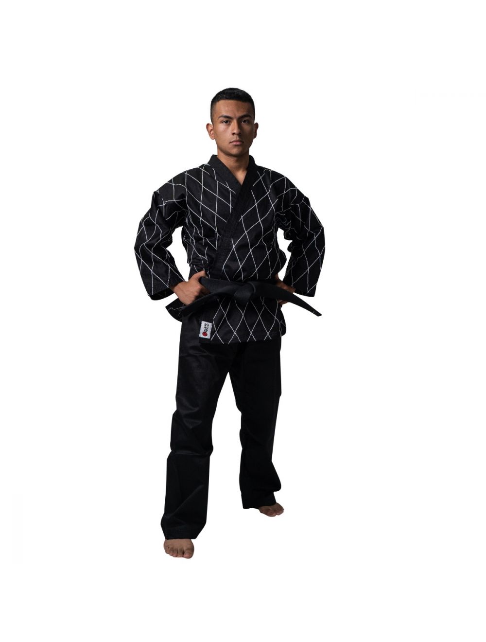 Hapkido Uniform Black with White Stitching 8 oz