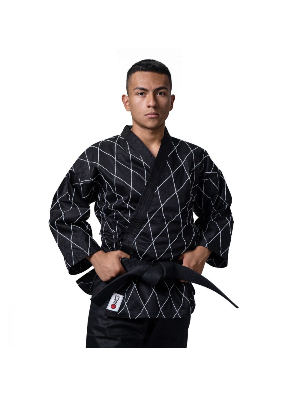 Hapkido Uniform Black with White Stitching 8 oz