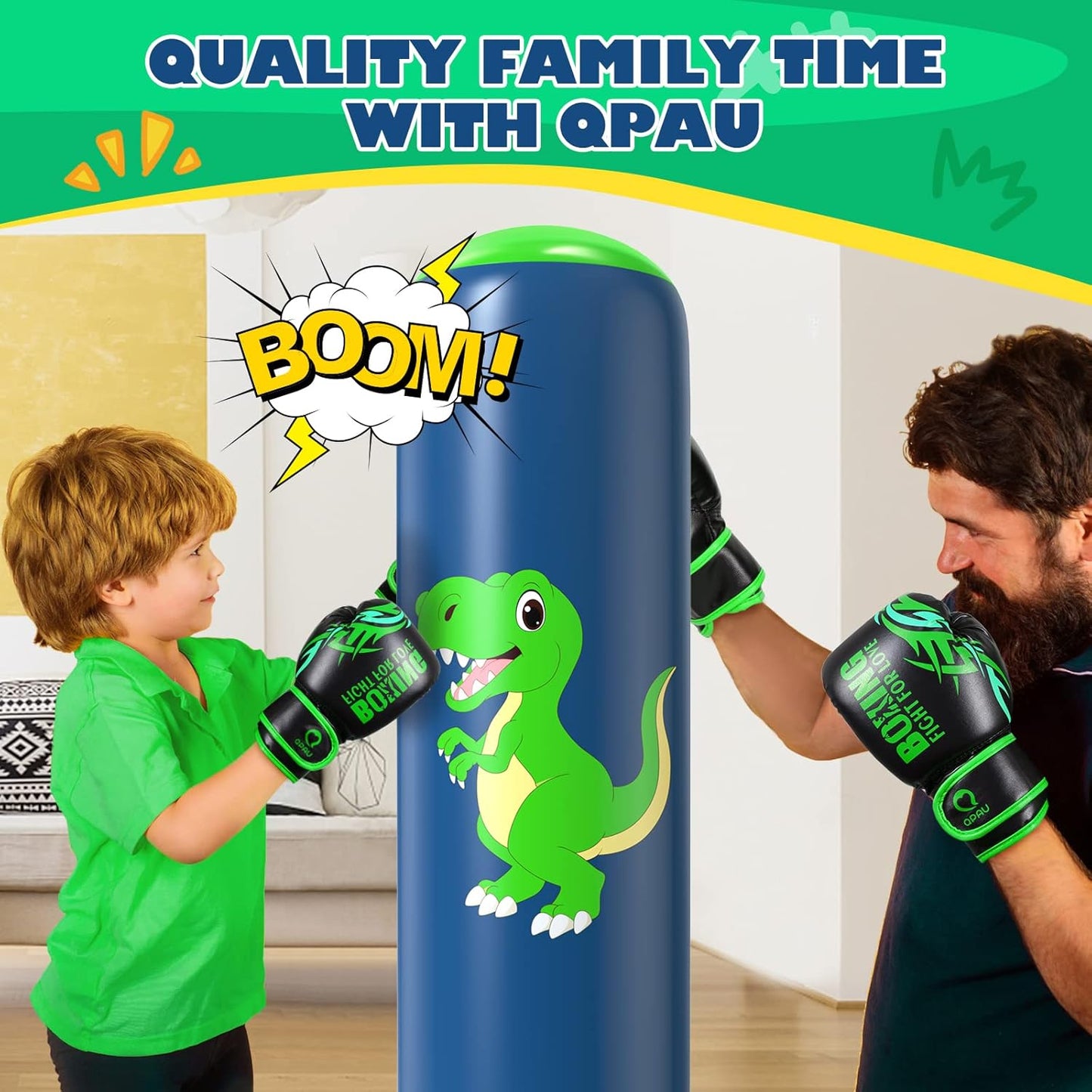 Inflatable Punching Bag 48 Inch Stable Inflatable Boxing Bag for 3-6 Kid
