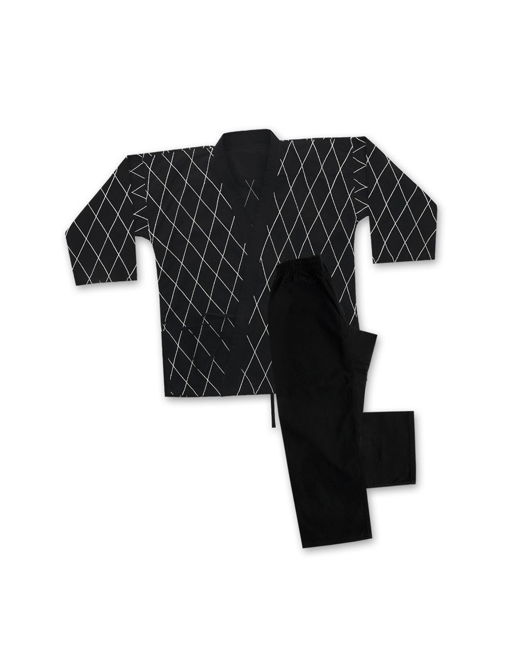 Hapkido Uniform Black with White Stitching 8 oz