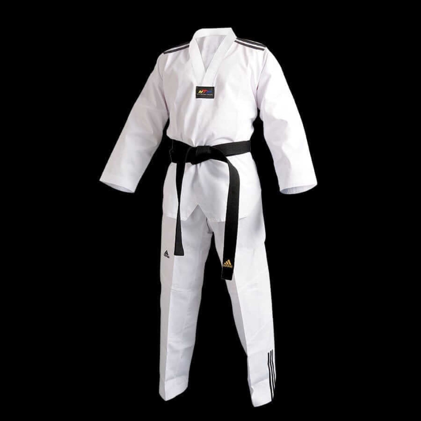 adidas sporting goods white / 000-ch XXS Adidas ADI-CLUB TAEKWONDO UNIFORM WITH 3 STRIPES WTF approved