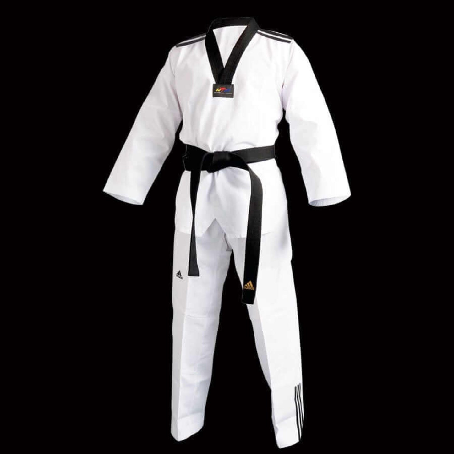 adidas sporting goods white/black / 000-ch XXS Adidas ADI-CLUB TAEKWONDO UNIFORM WITH 3 STRIPES WTF approved