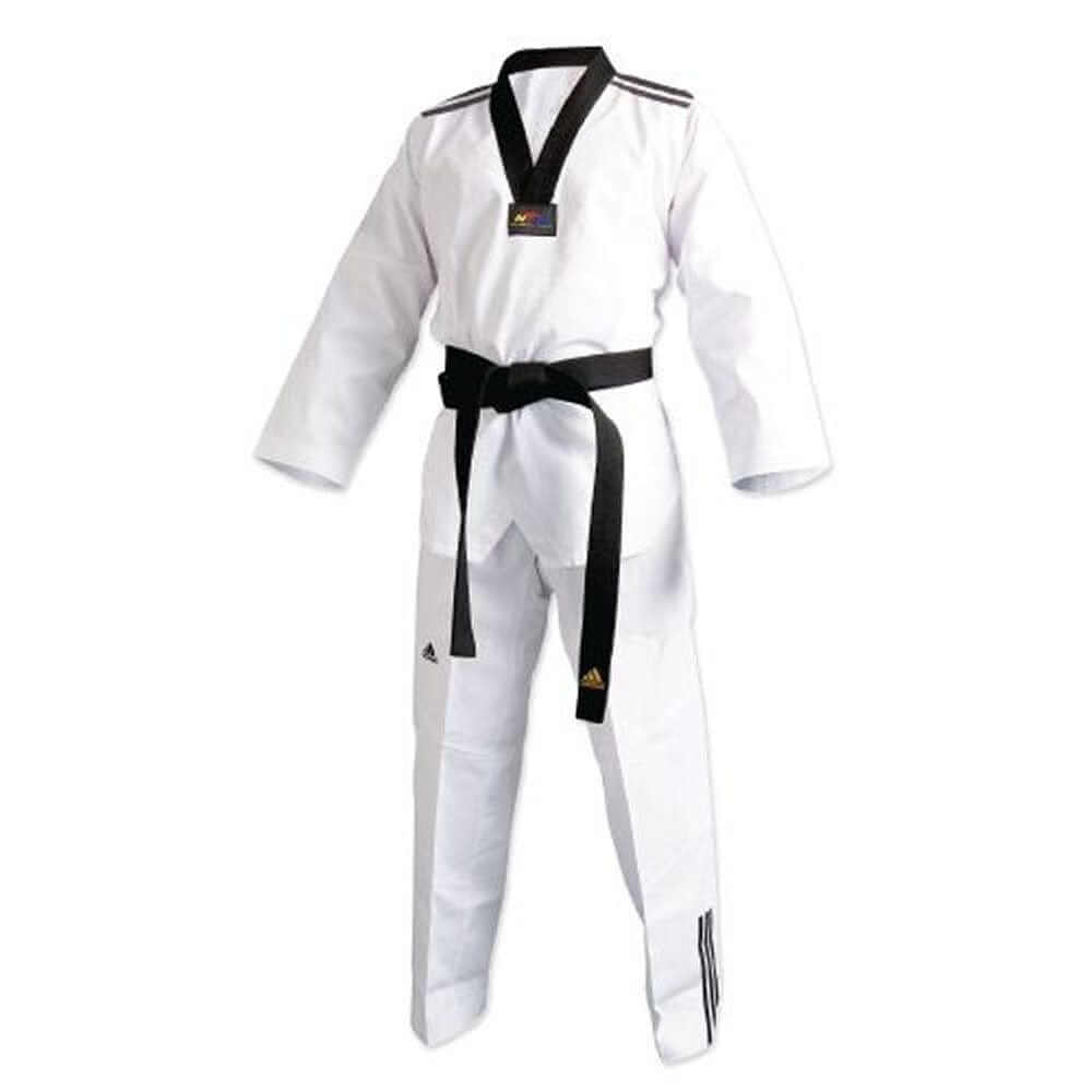adidas sporting goods white/black / 000-ch XXS Adidas ADI-CLUB TAEKWONDO UNIFORM WITH 3 STRIPES WTF approved
