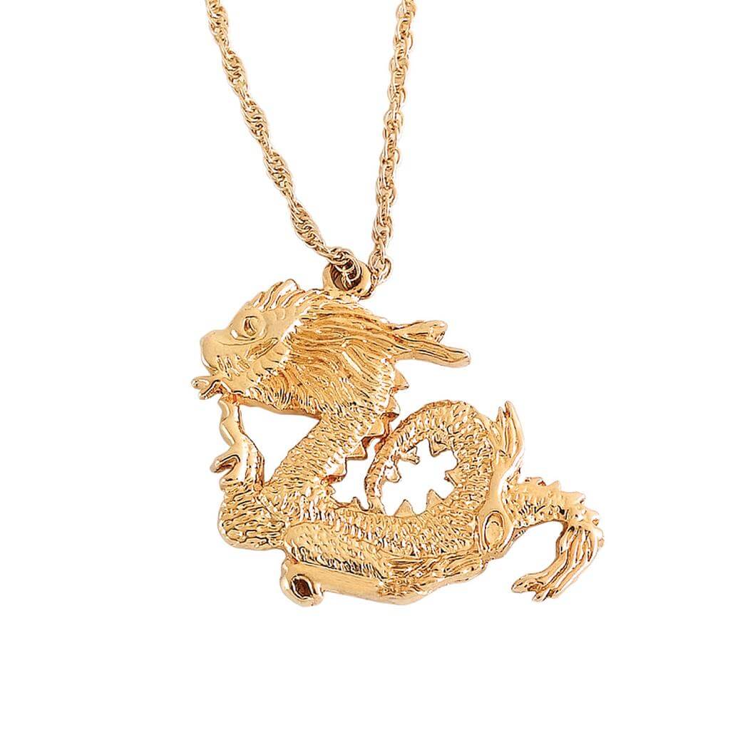 Century Sporting Goods Dragon Necklace 14K Gold Plated Necklace - Dragon