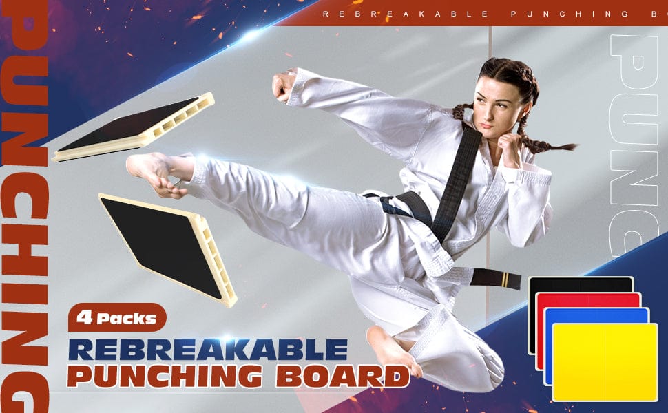 Eclipse Martial Art Supplies 4 Pack Rebreakable Boards Martial Arts, Breaking Board Karate Board Taekwondo Boards for Breaking Punching Board MMA Ninja Training Practice EVA Boxing Equipment for Gift Kids Adult Christmas