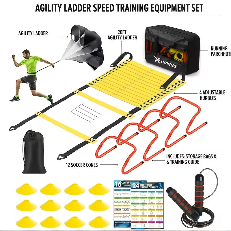 Eclipse Martial Art Supplies sporting goods Agility Ladder Training Set for Speed & Footwork Adjustable Fitness Equipment
