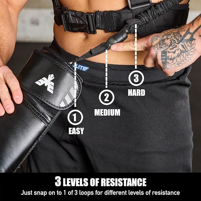 Eclipse Martial Art Supplies sporting goods black Adult Boxing Harness with 12oz Gloves – Adjustable Resistance Bands