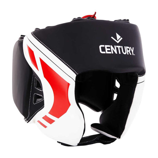 Eclipse Martial Art Supplies sporting goods black/white/red / adult S/M BRAVE OPEN FACE HEADGEAR MMA Boxing Training Headgear