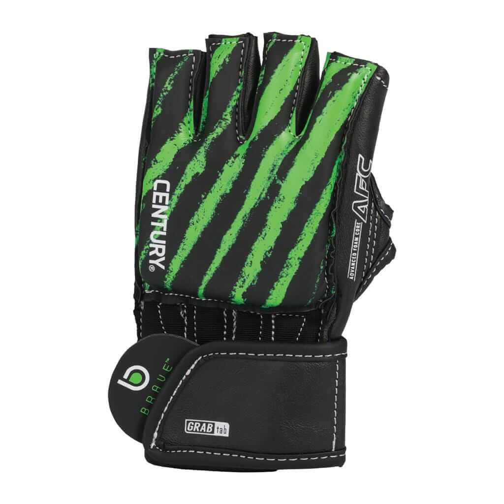 Eclipse Martial Art Supplies sporting goods BRAVE YOUTH OPEN PALM GLOVE - BLACK/GREEN MMA Mixed Martial Arts