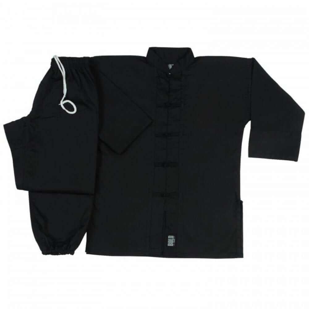EclipseMartialArtsSupplies sporting goods 0 child small 7.5 OZ MIDDLEWEIGHT BLACK/BLACK KUNG FU SETS Tai Chi Uniform