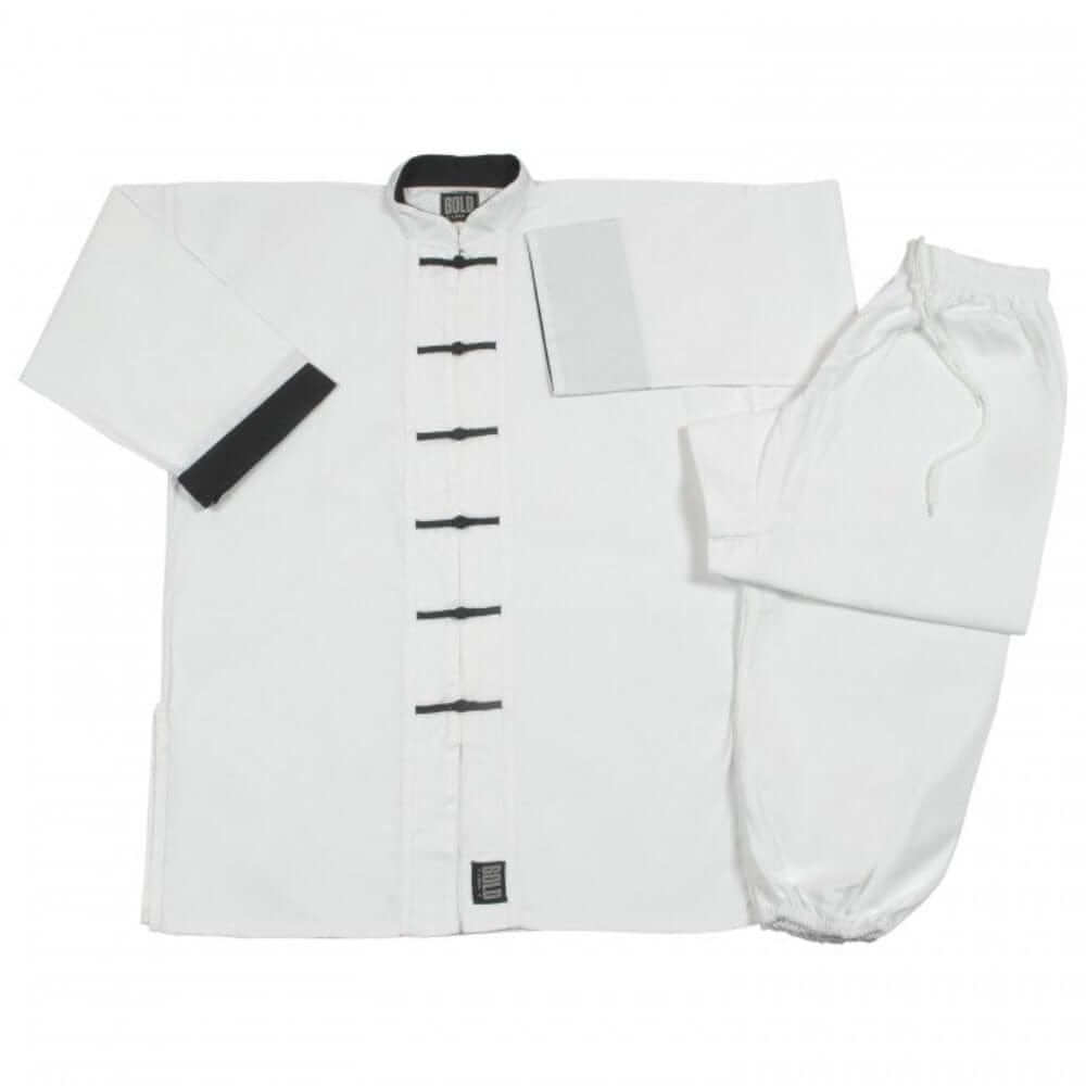 EclipseMartialArtsSupplies sporting goods 0 child small Copy of 7.5 OZ MIDDLEWEIGHT WHITE/BLACK KUNG FU SETS Tai Chi Uniform
