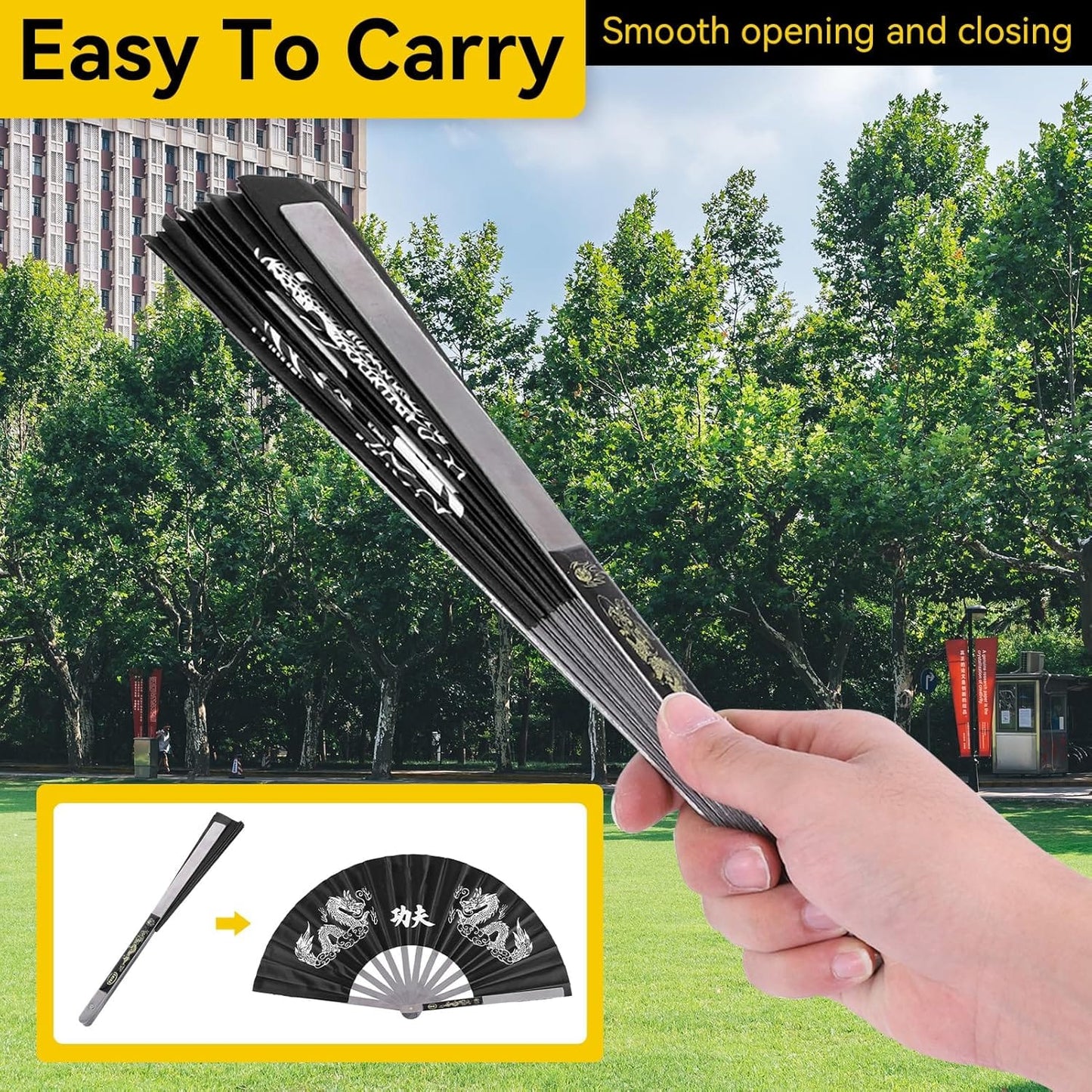EclipseMartialArtsSupplies sporting goods Metal Fighting Fan Kung Fu Tai Chi Kata 13 inch