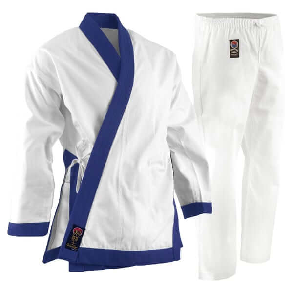 EclipseMartialArtSupplies sporting goods ProForce 8 oz GUP Blue Trimmed TSD Uniform (Elastic Drawstring)
