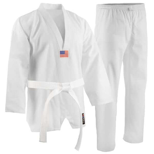 Eclipse Martial Art Supplies 000 ch-xxs ProForce 5 oz TKD Uniform With Flag  V-Neck gi