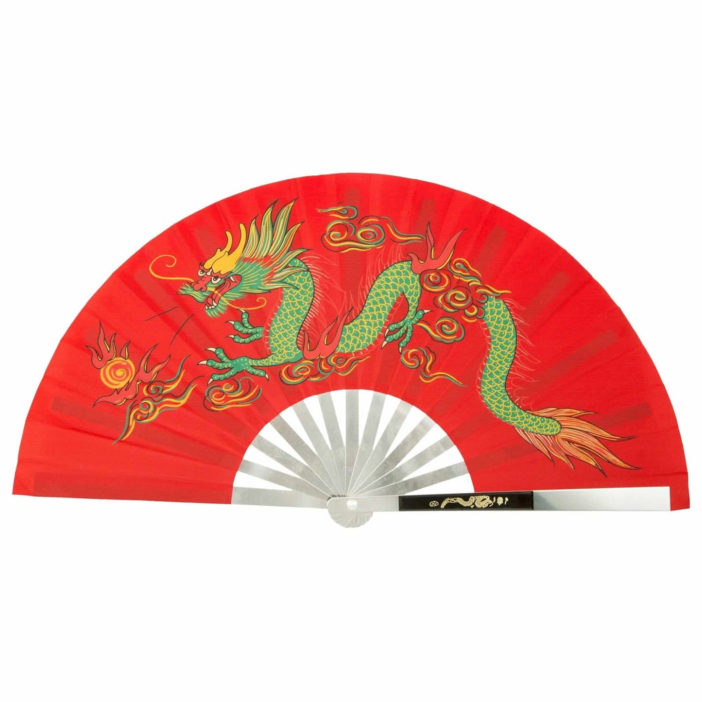 EclipseMartialArtsSupplies sporting goods Red Metal Dragon Fighting Fan Kung Fu Tai Chi Kata