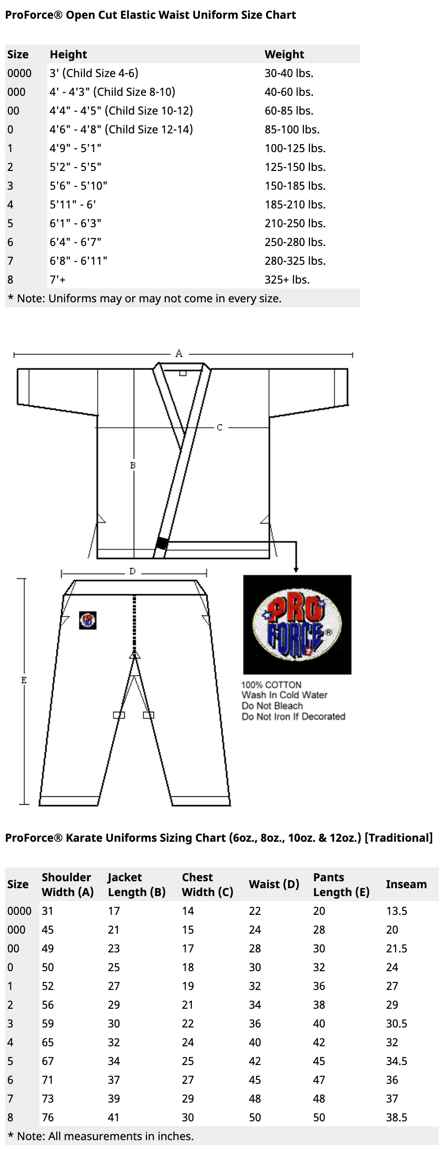ProForce Karate Uniform ProForce 8 oz White Karate Uniform Traditional  Drawstring - 100% cotton