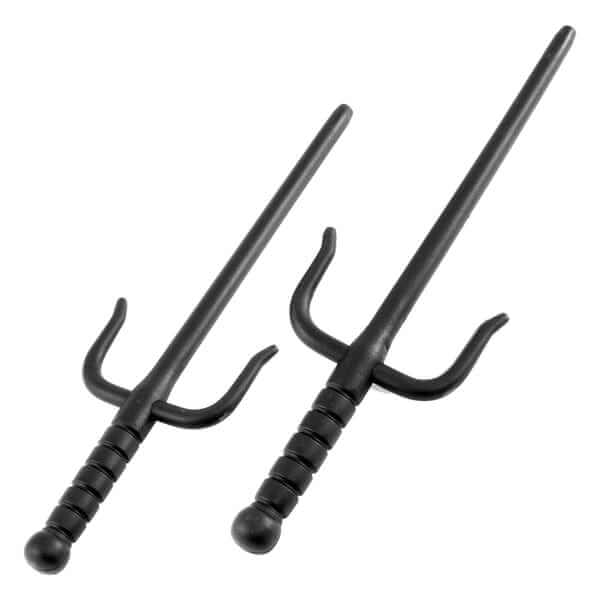 Black Plastic Sai Karate Kata Practice