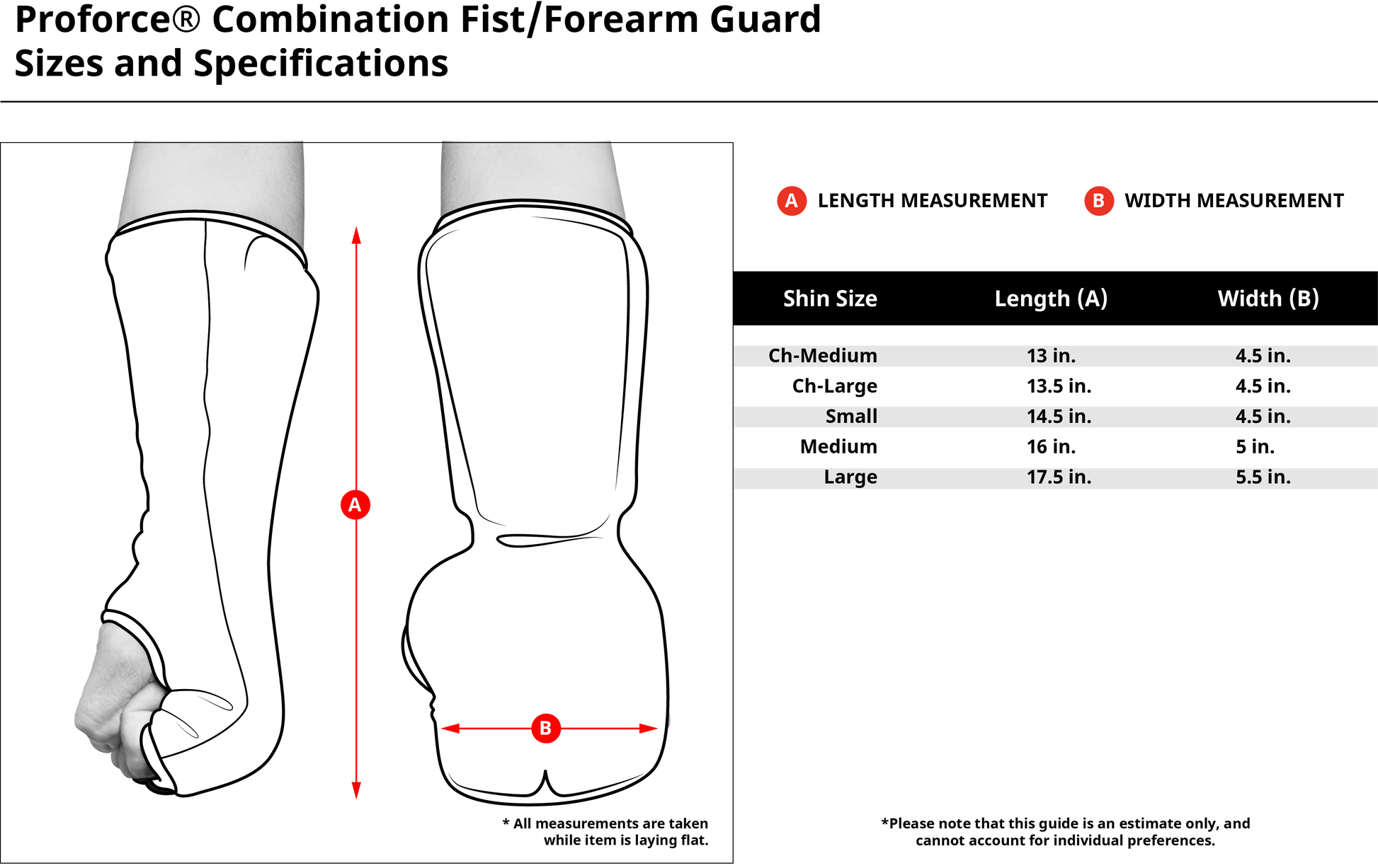 ProForce Shin Guards ProForce Cloth Combination Fist/Forearm Guard