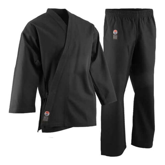 ProForce sporting goods ProForce® 10 oz. Karate Uniform (Elastic Drawstring) - 55/45 Blend Black
