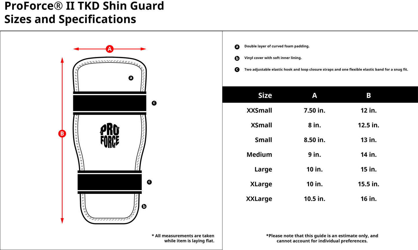 ProForce sporting goods ProForce II TKD Shin Guard taekwondo sparring