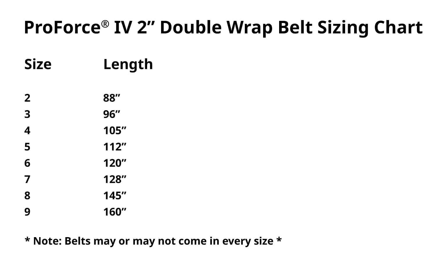 ProForce sporting goods ProForce IV 2 inch Double Wrap Black Karate Belt