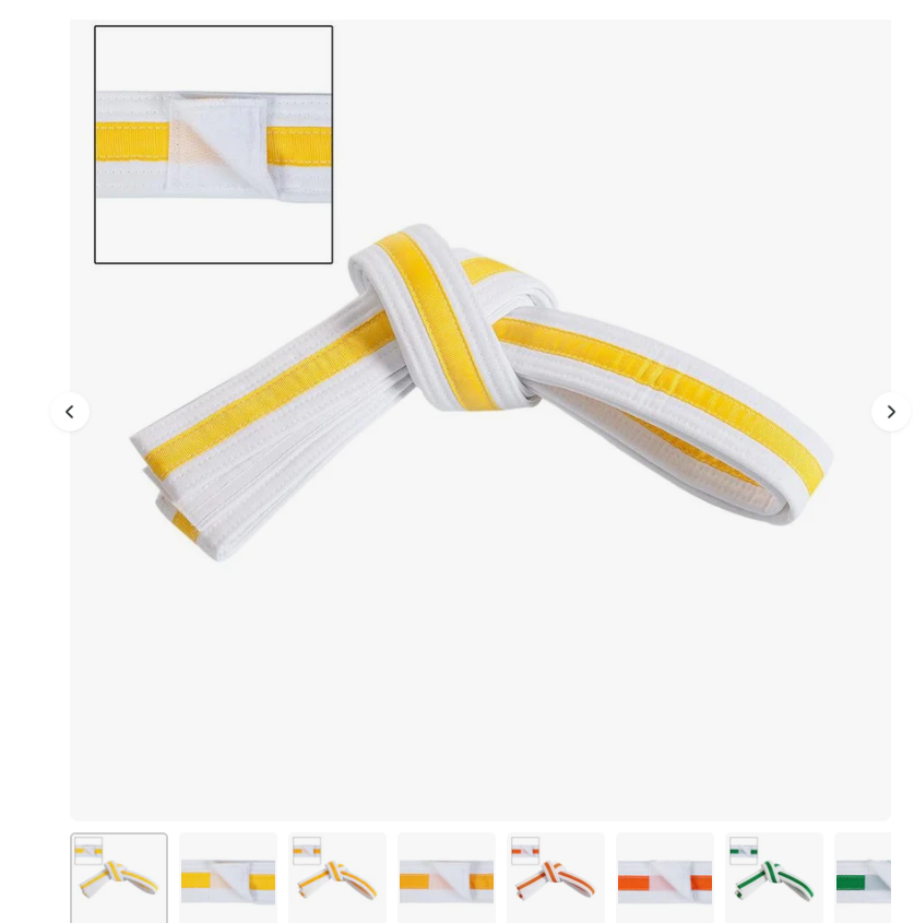 Adjustable Striped White Martial Arts Karate Childs Belt