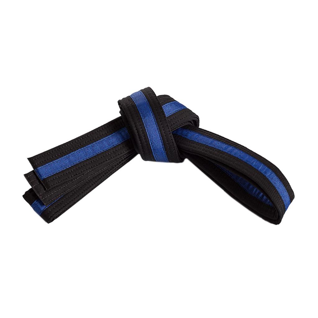 Double Wrap Striped Black Martial Arts Karate Belt