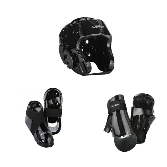 Century karate Taekwondo sparring gear combo set Black