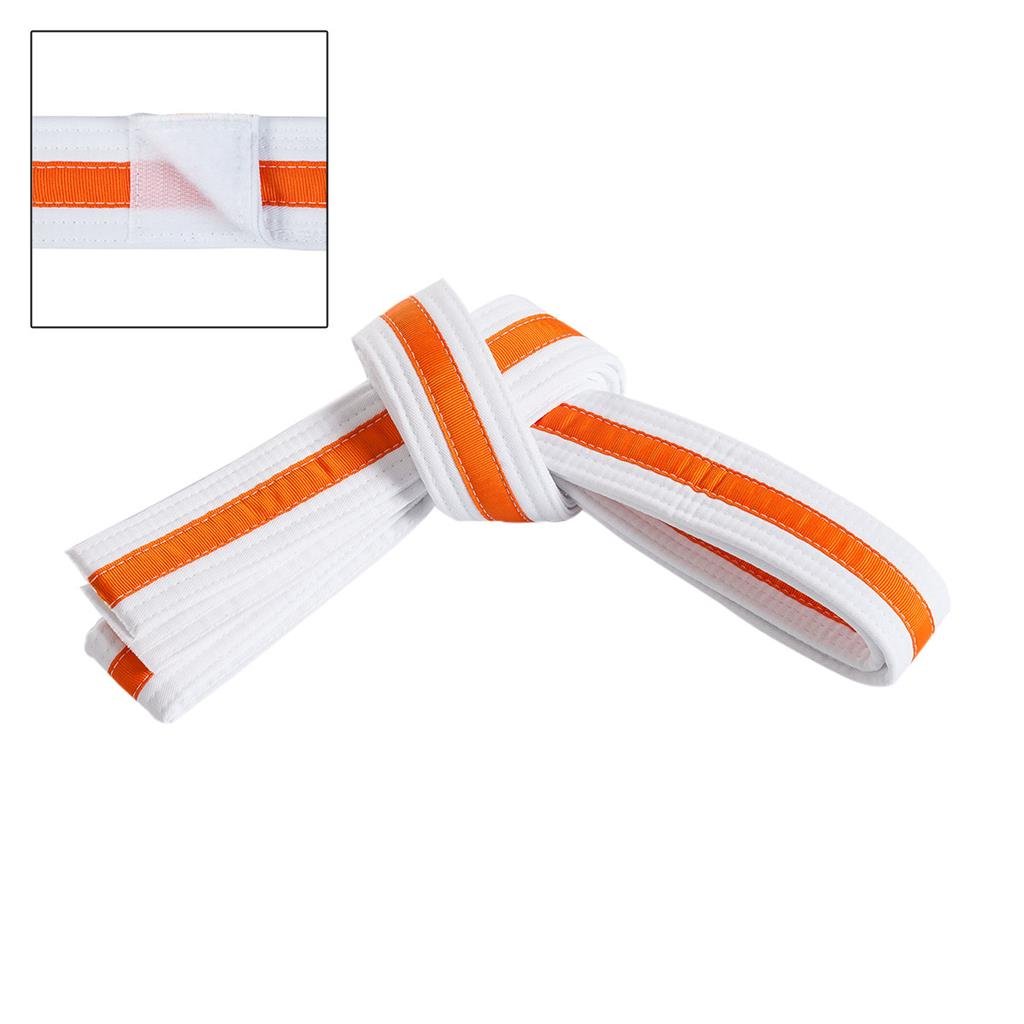 Adjustable Striped White Martial Arts Karate Childs Belt