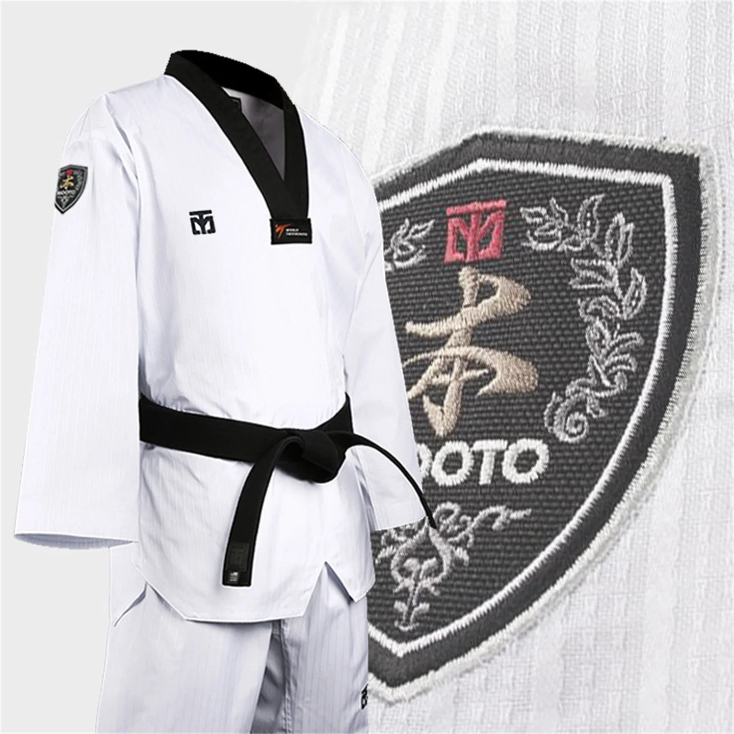 MOOTO Dobok Taekwondo Uniform Black Belt TKD gi