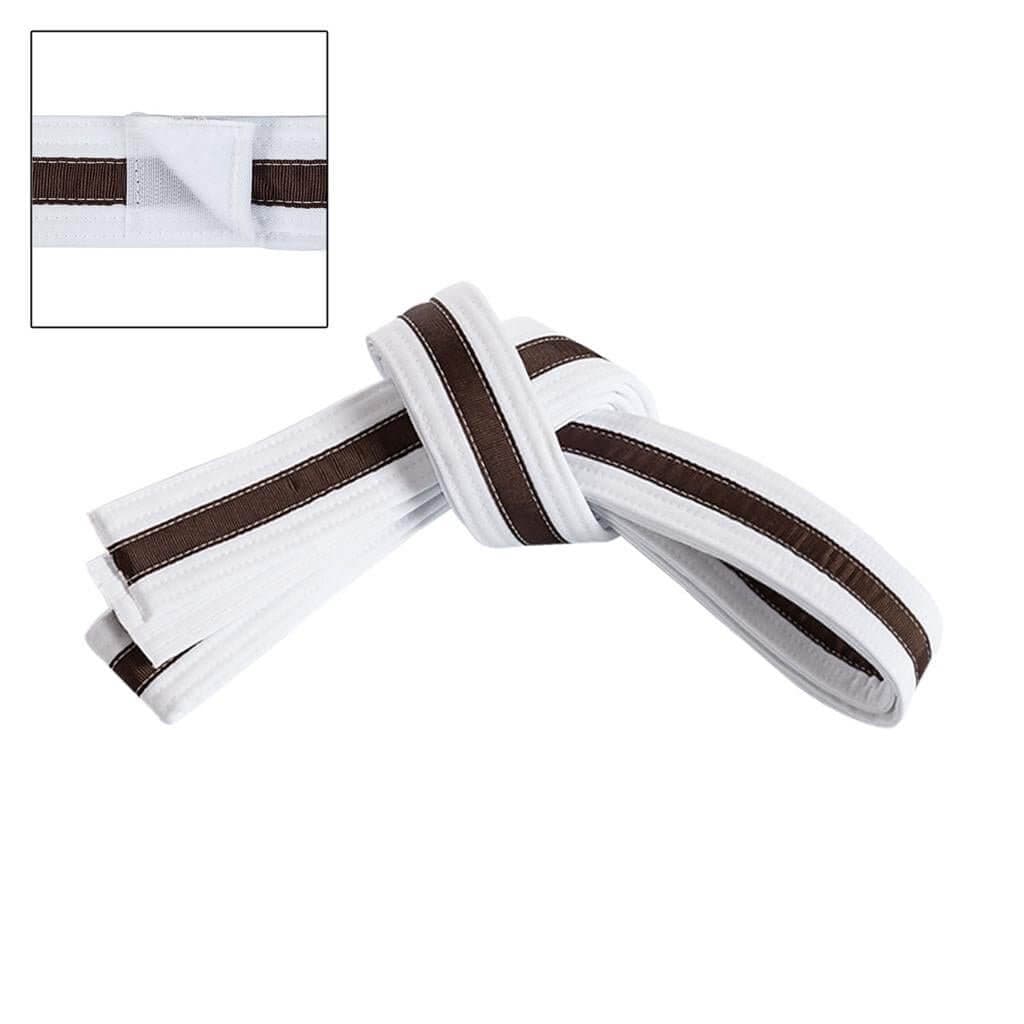 Century Sporting Goods Brown / child small Adjustable Striped White Martial Arts Karate Childs Belt Velcro