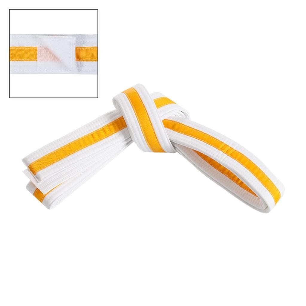 Century Sporting Goods Gold / child small Adjustable Striped White Martial Arts Karate Childs Belt Velcro