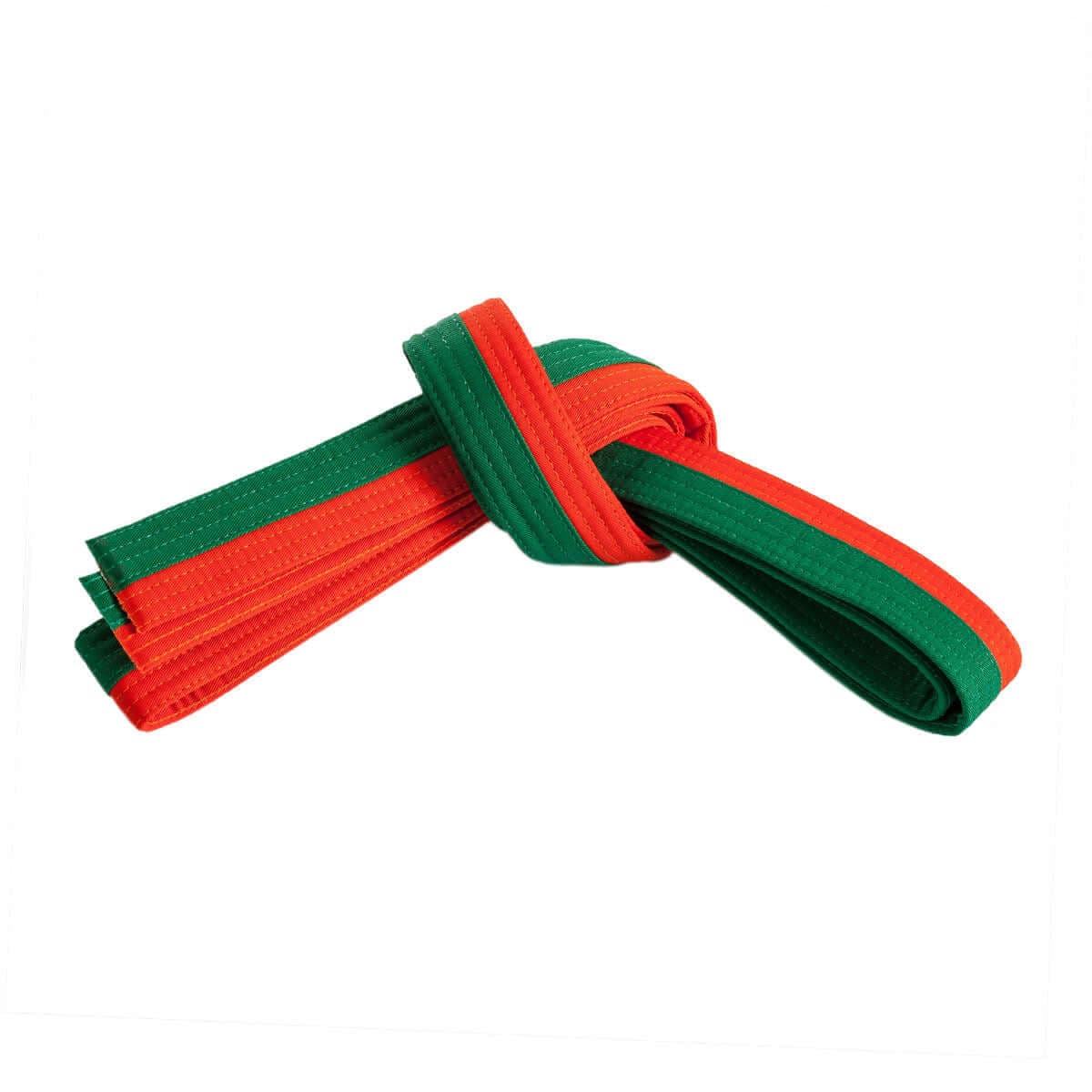 Century sporting goods orange/green / 0 child small Double Wrap Two Tone Belt  karate martial arts