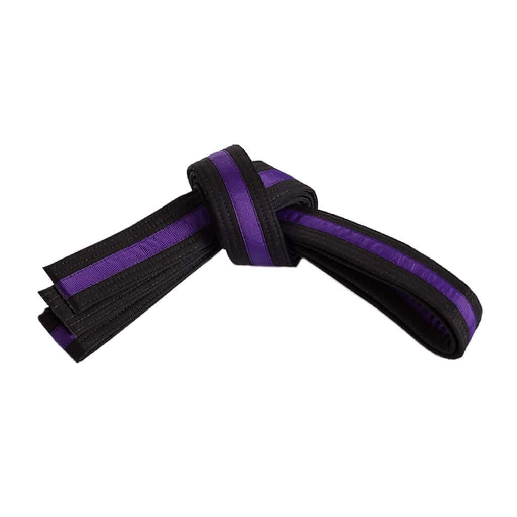 Century sporting goods Purple / 1-ch med Double Wrap Striped Black Martial Arts Karate Belt