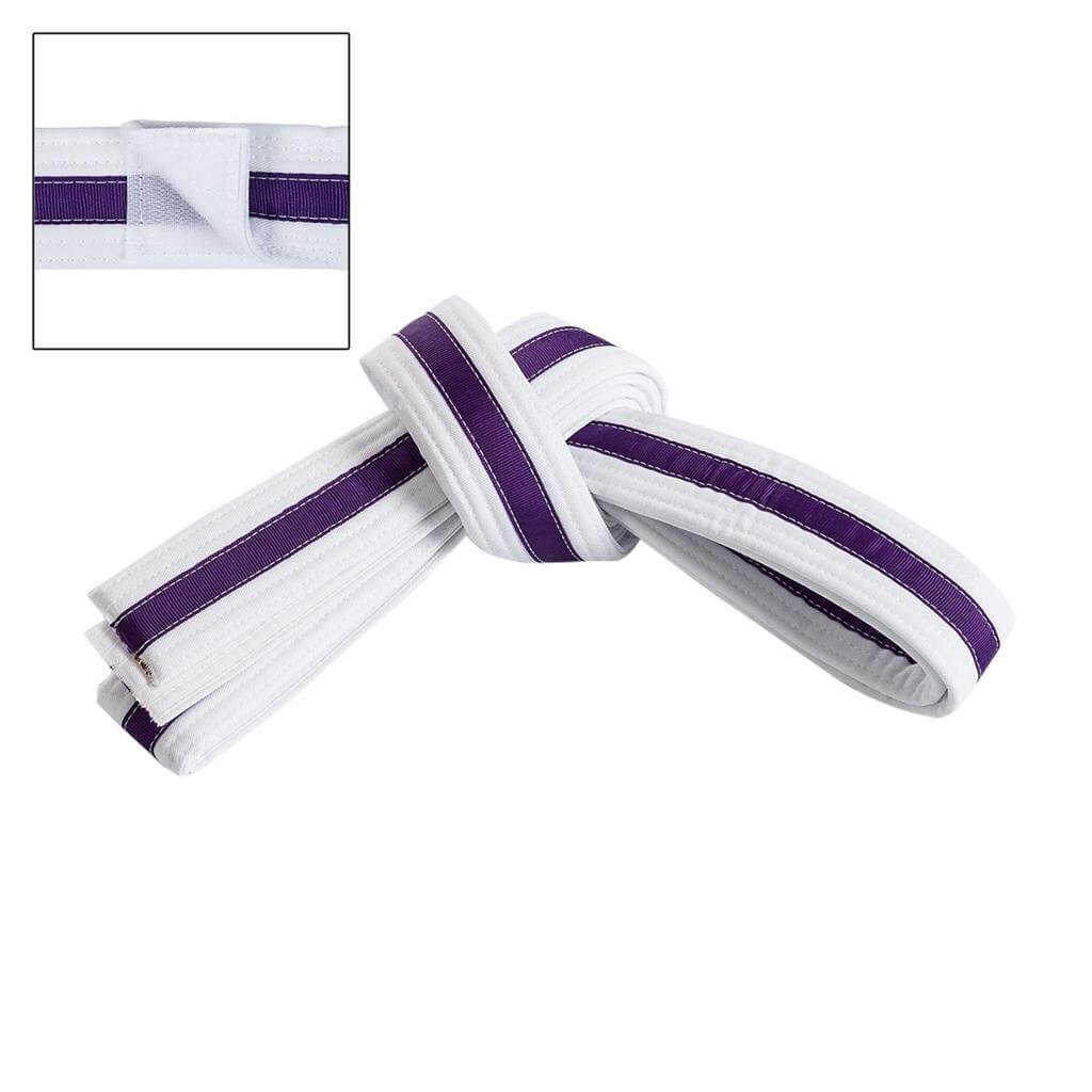 Century Sporting Goods Purple / child small Adjustable Striped White Martial Arts Karate Childs Belt Velcro