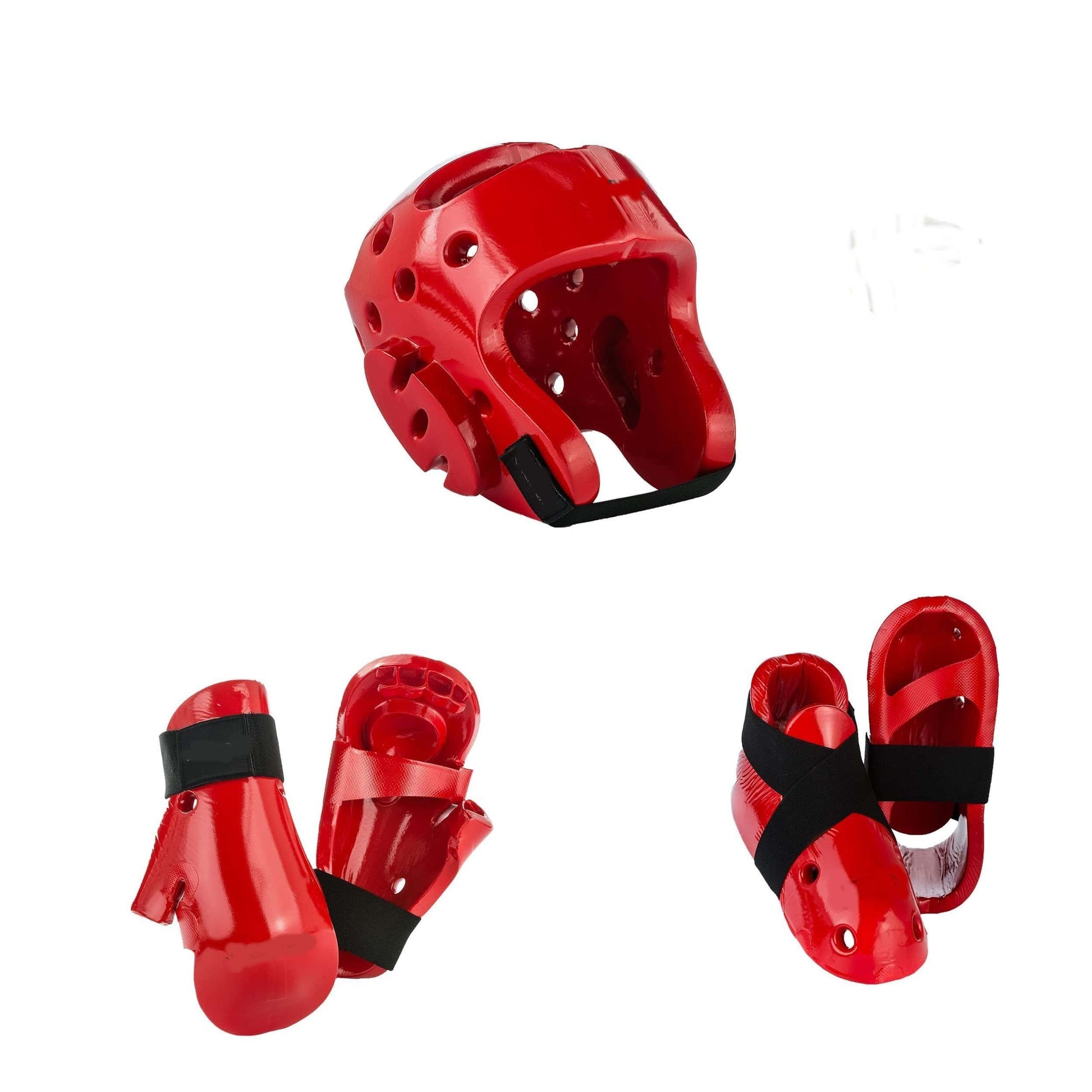 Century sporting goods Red / shoe size child 12-13 child gloves / youth 20-21 inch 6 piece karate Taekwondo sparring gear combo set