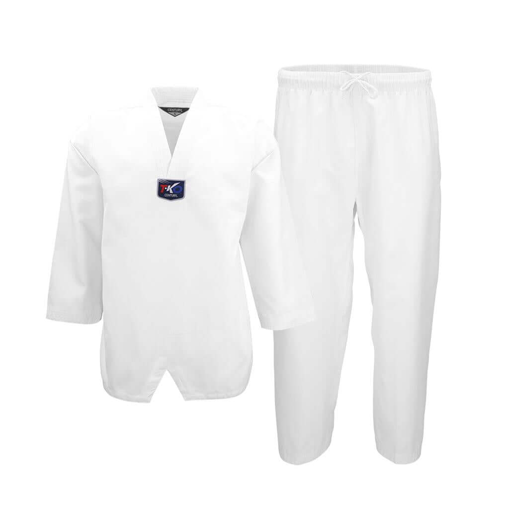 Century sporting goods white / 000-child XXS Student Ribbed Uniform V-neck TaeKwondo Gi