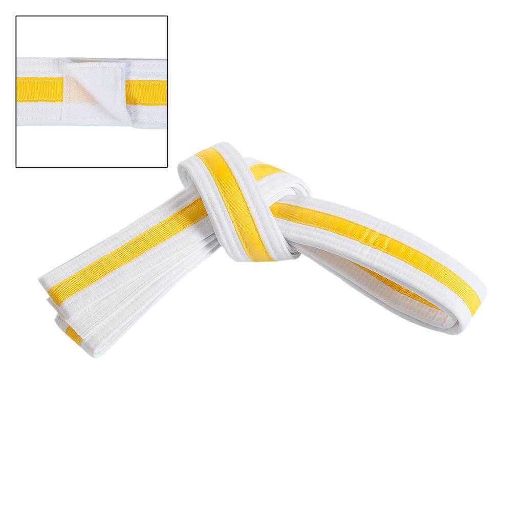 Century Sporting Goods Yellow / child small Adjustable Striped White Martial Arts Karate Childs Belt Velcro