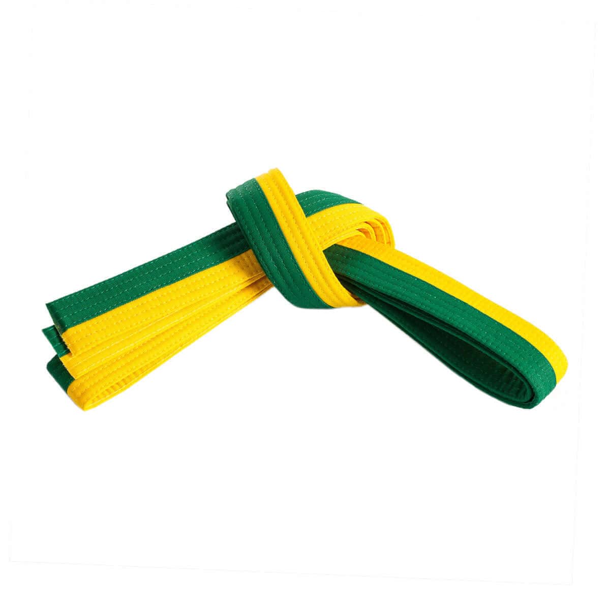 Century sporting goods yellow/green / 0 child small Double Wrap Two Tone Belt  karate martial arts