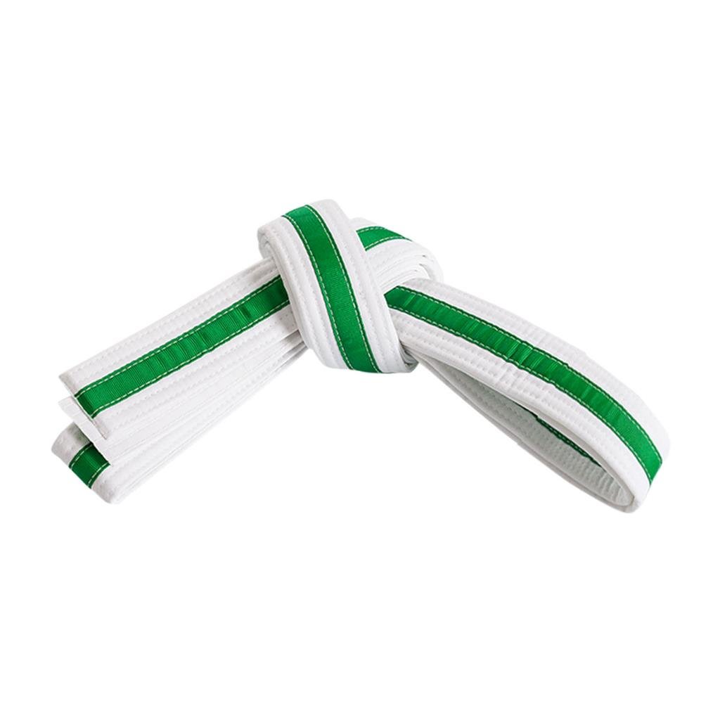 Double Wrap Striped White Martial Arts Karate Belt