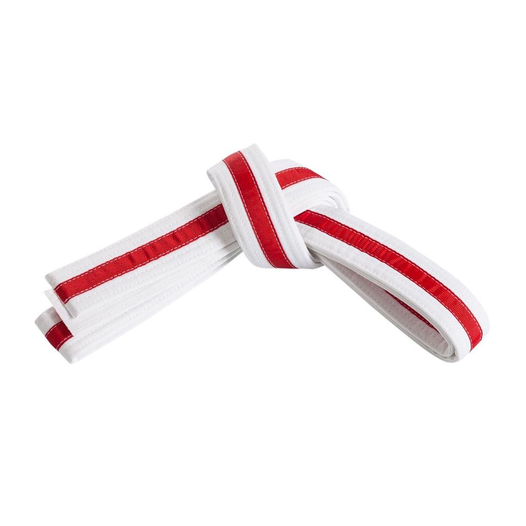 Double Wrap Striped White Martial Arts Karate Belt