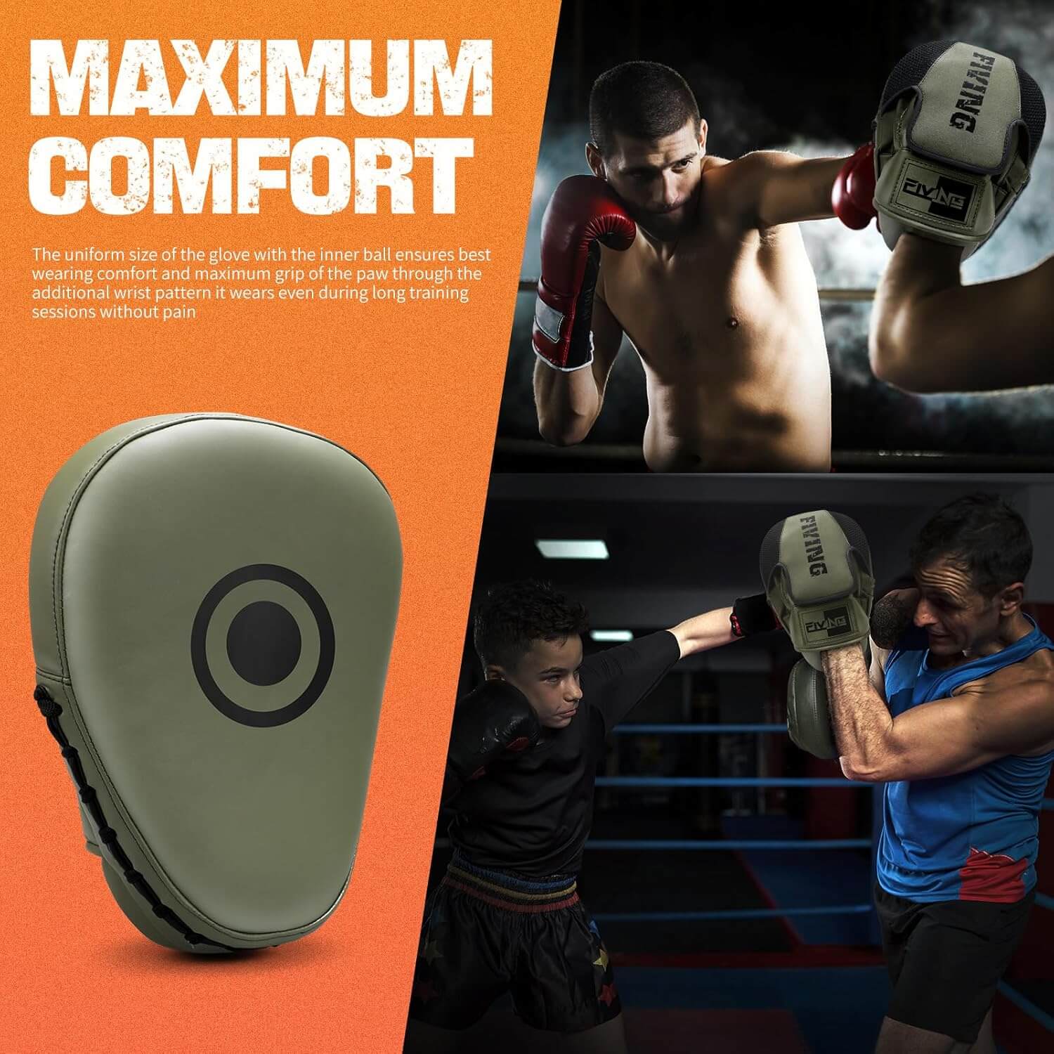 Eclipse Boxing Pads Curved Punch Mitts for Karate, Kickboxing Muay Thai Taekwondo