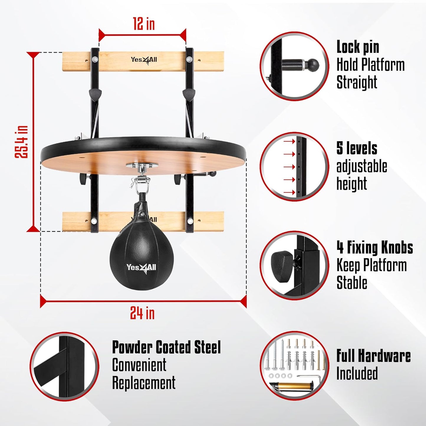 Eclipse Martial Art Supplies sporting goods 24 inches Adjustable Speed Bag Platform