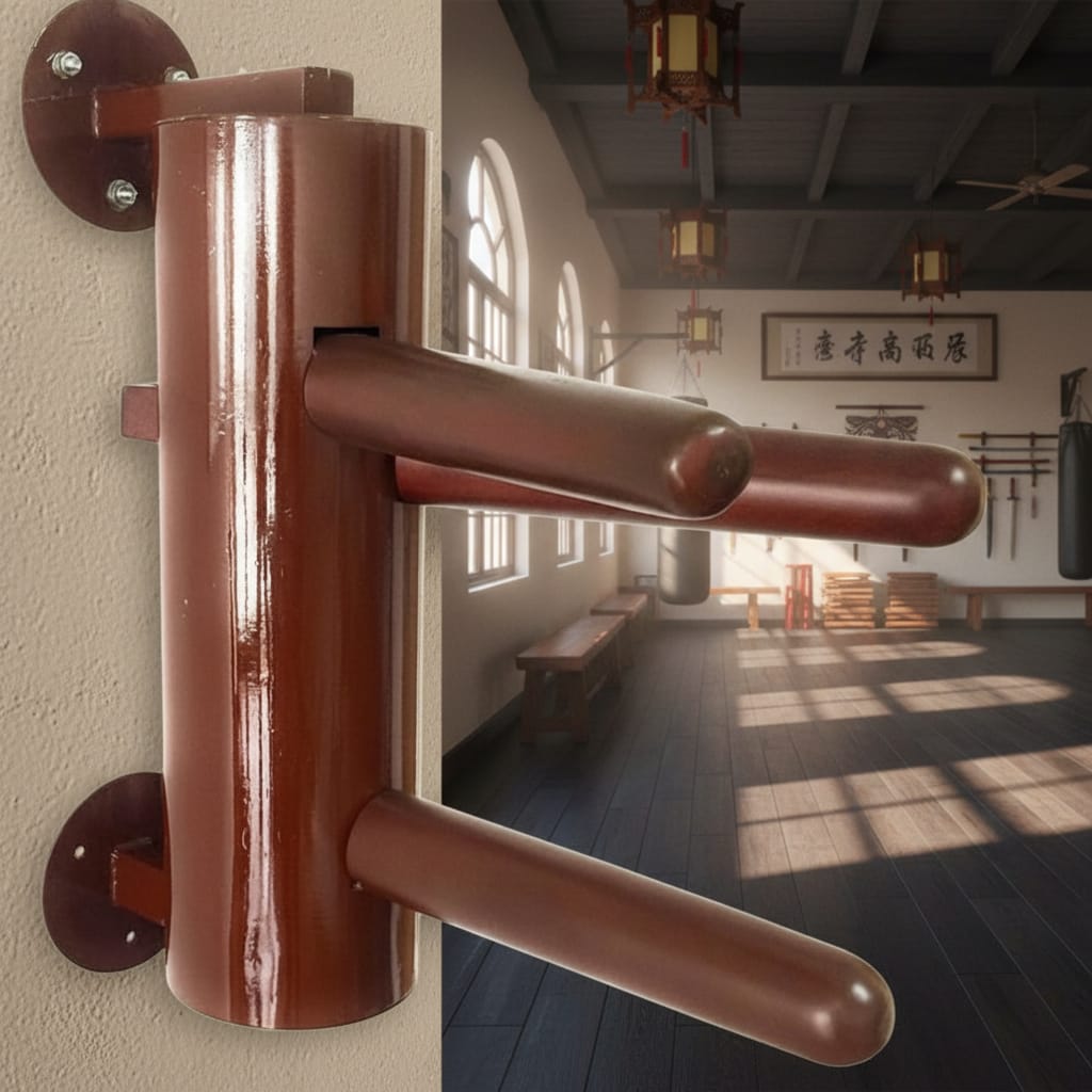 Eclipse Martial Art Supplies sporting goods Brown Wing Chun Dummy Half Sized Wall Mount Metal Dummy