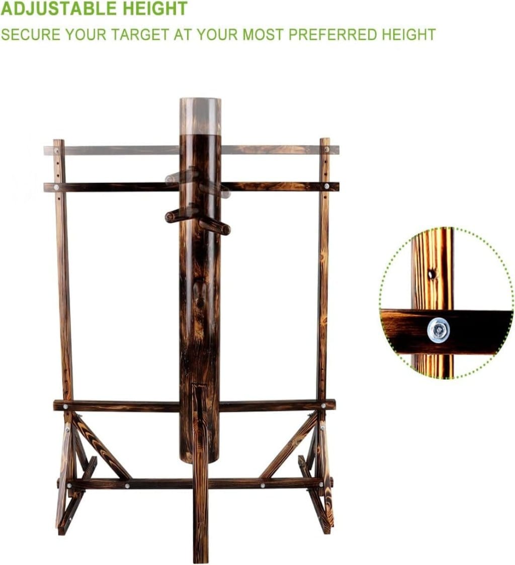 Eclipse Martial Art Supplies sporting goods Brown Wood Wing Chun Adjustable Frame Target Training Dummy