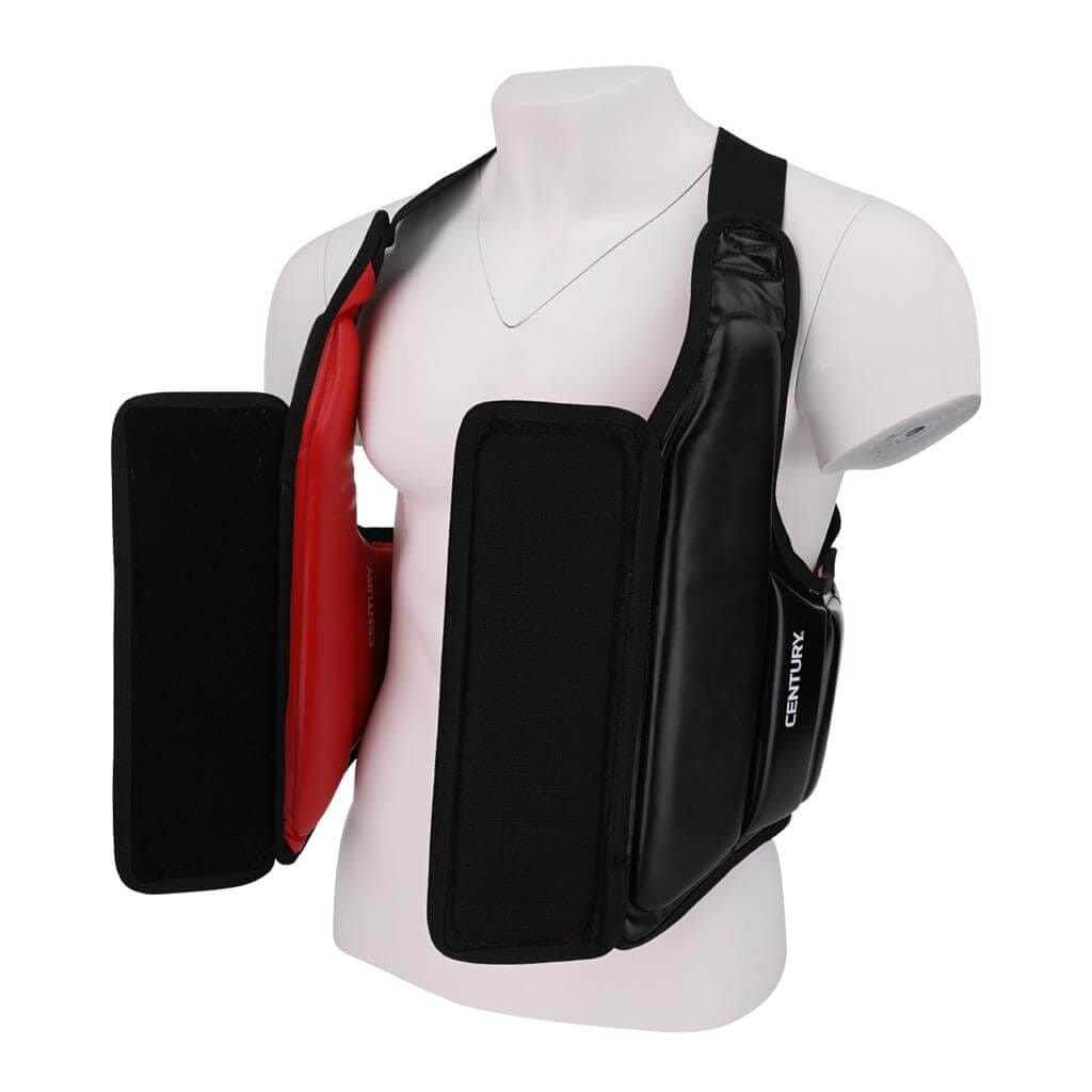 Eclipse Martial Art Supplies Sporting Goods Front Open Chest Guard reversible from red to black