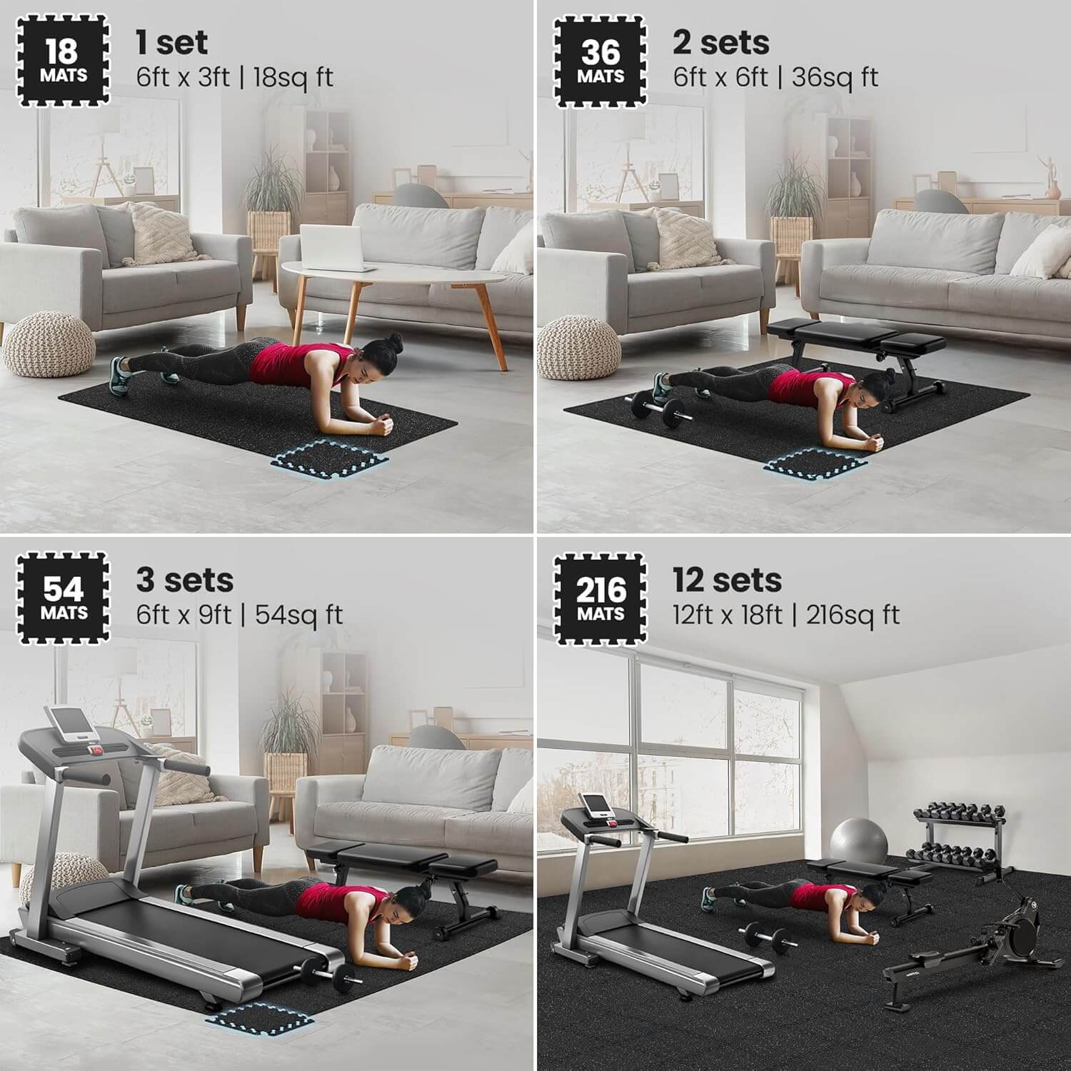 Eclipse Martial Art Supplies sporting goods Gym Flooring Set Interlocking EVA Soft Foam Floor Mat, 18 square feet