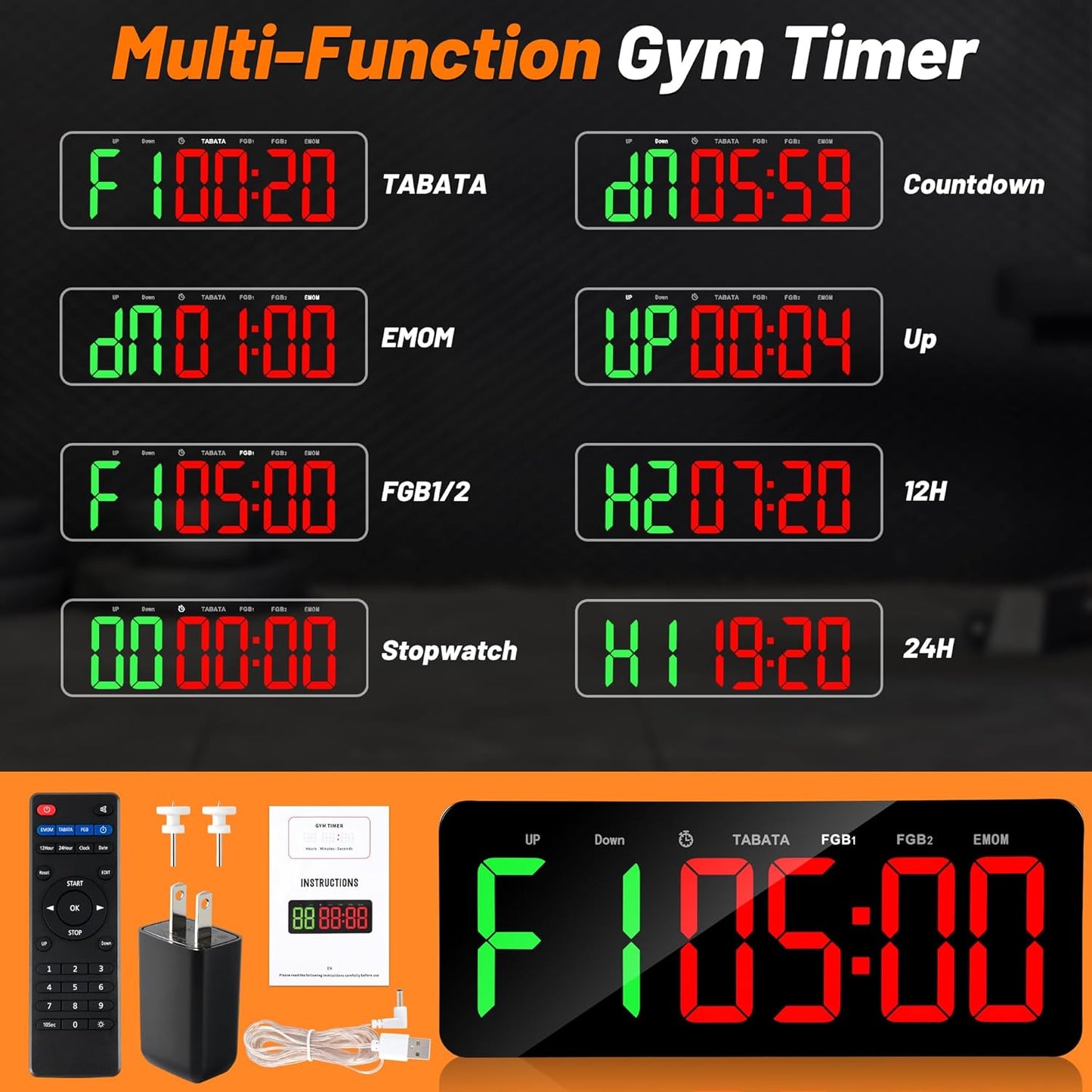 Eclipse Martial Art Supplies sporting goods Gym Ring Timer Clock for Home Gym with Remote